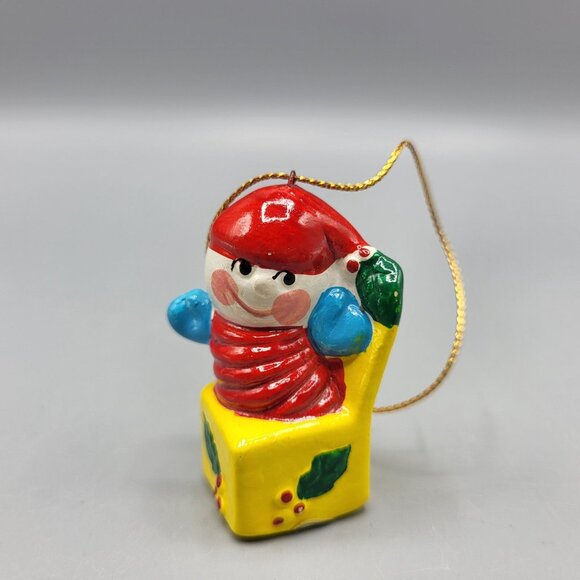 Vtg Enesco Hand Painted Christmas Ornaments Set Of 7 Teddy Bear Rocking Horse - Picture 6 of 10